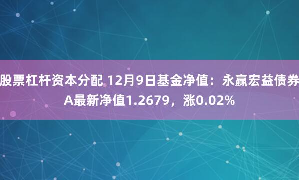 股票杠杆资本分配 12月9日基金净值：永赢宏益债券A最新净值1.2679，涨0.02%