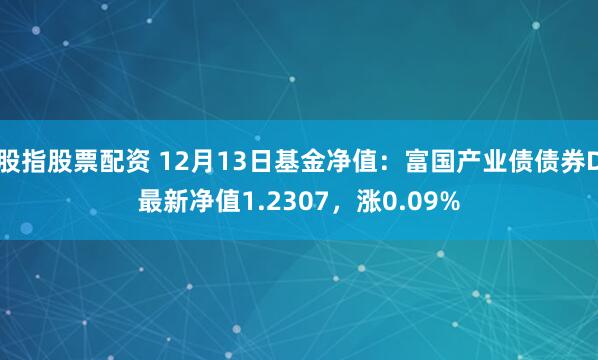 股指股票配资 12月13日基金净值：富国产业债债券D最新净值1.2307，涨0.09%