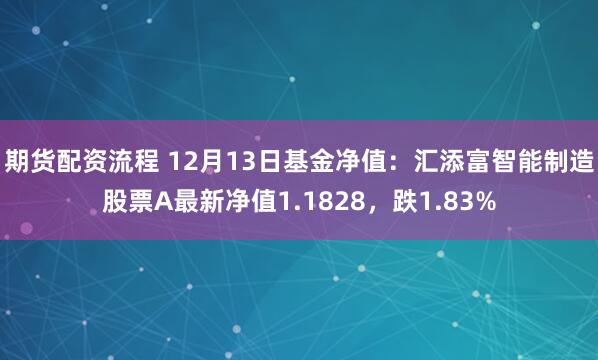 期货配资流程 12月13日基金净值：汇添富智能制造股票A最新净值1.1828，跌1.83%