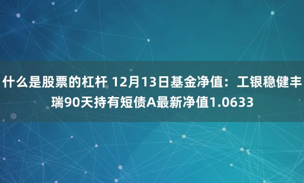 什么是股票的杠杆 12月13日基金净值：工银稳健丰瑞90天持有短债A最新净值1.0633