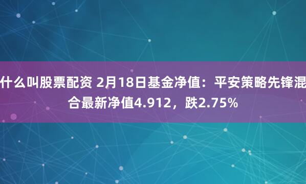 什么叫股票配资 2月18日基金净值：平安策略先锋混合最新净值4.912，跌2.75%