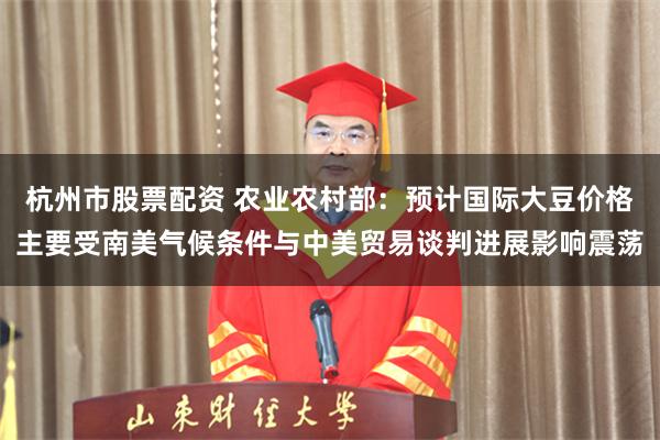 杭州市股票配资 农业农村部：预计国际大豆价格主要受南美气候条件与中美贸易谈判进展影响震荡